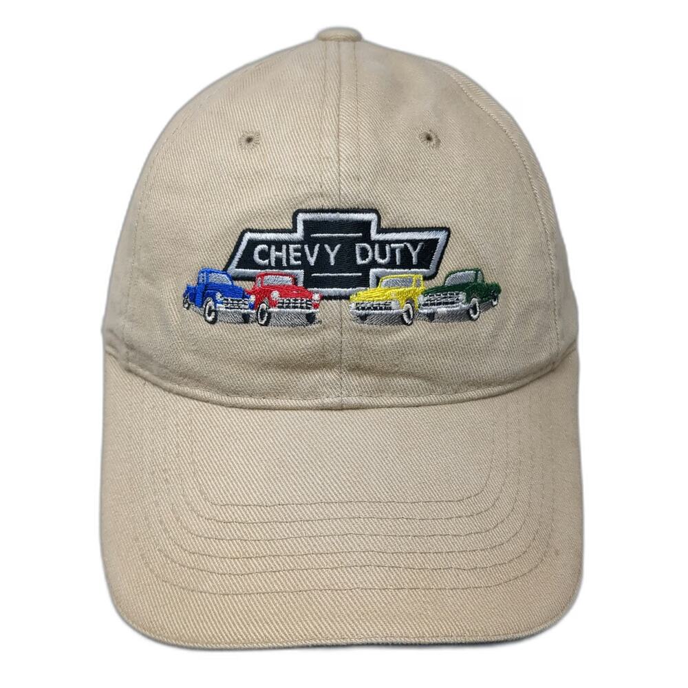 Sportsman Baseball Cap Beige One Size Chevy Duty Trucks Embroidered Cotton Hat